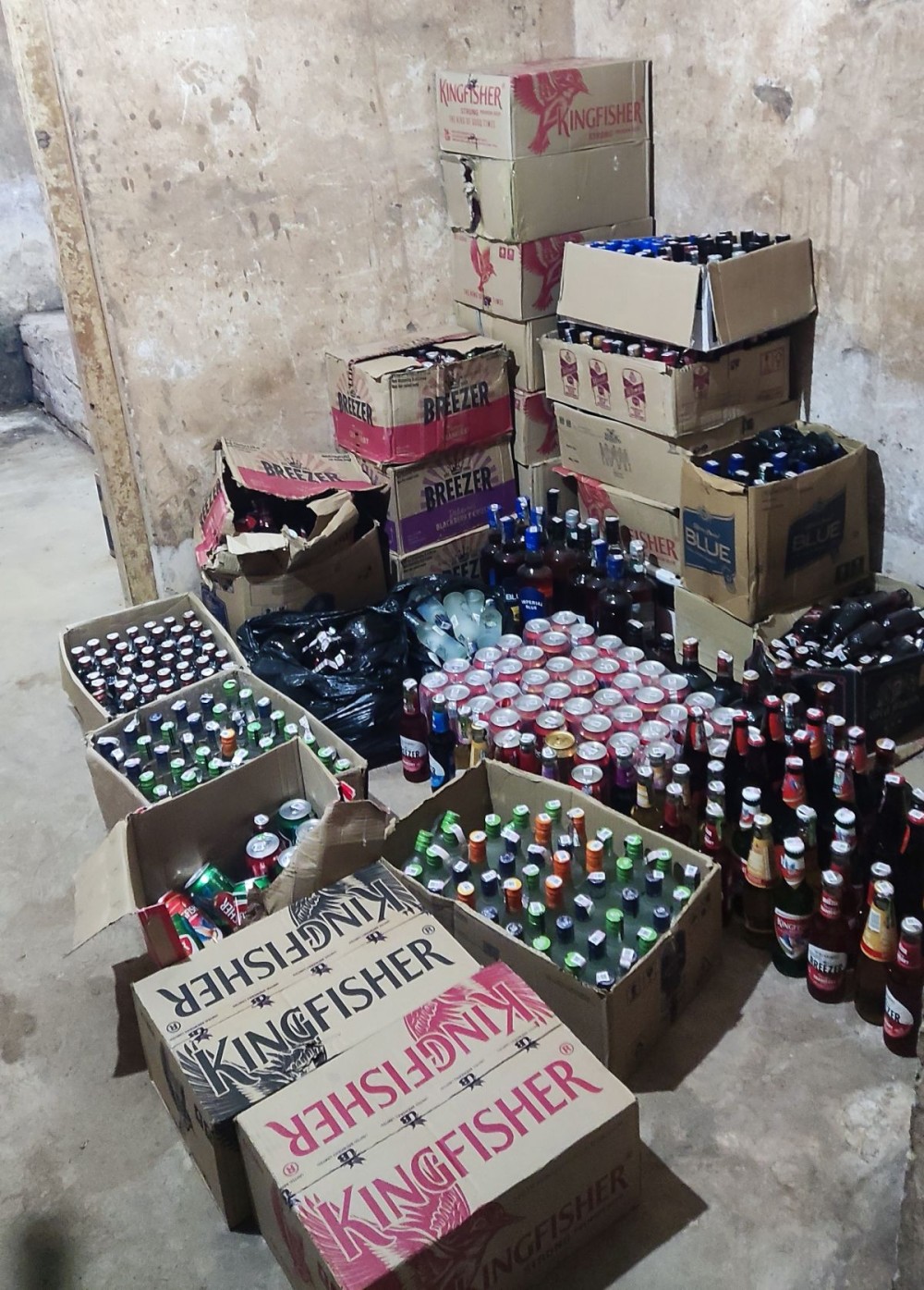 The items seized during the surprise raids across various localities in and around Dimapur Town.